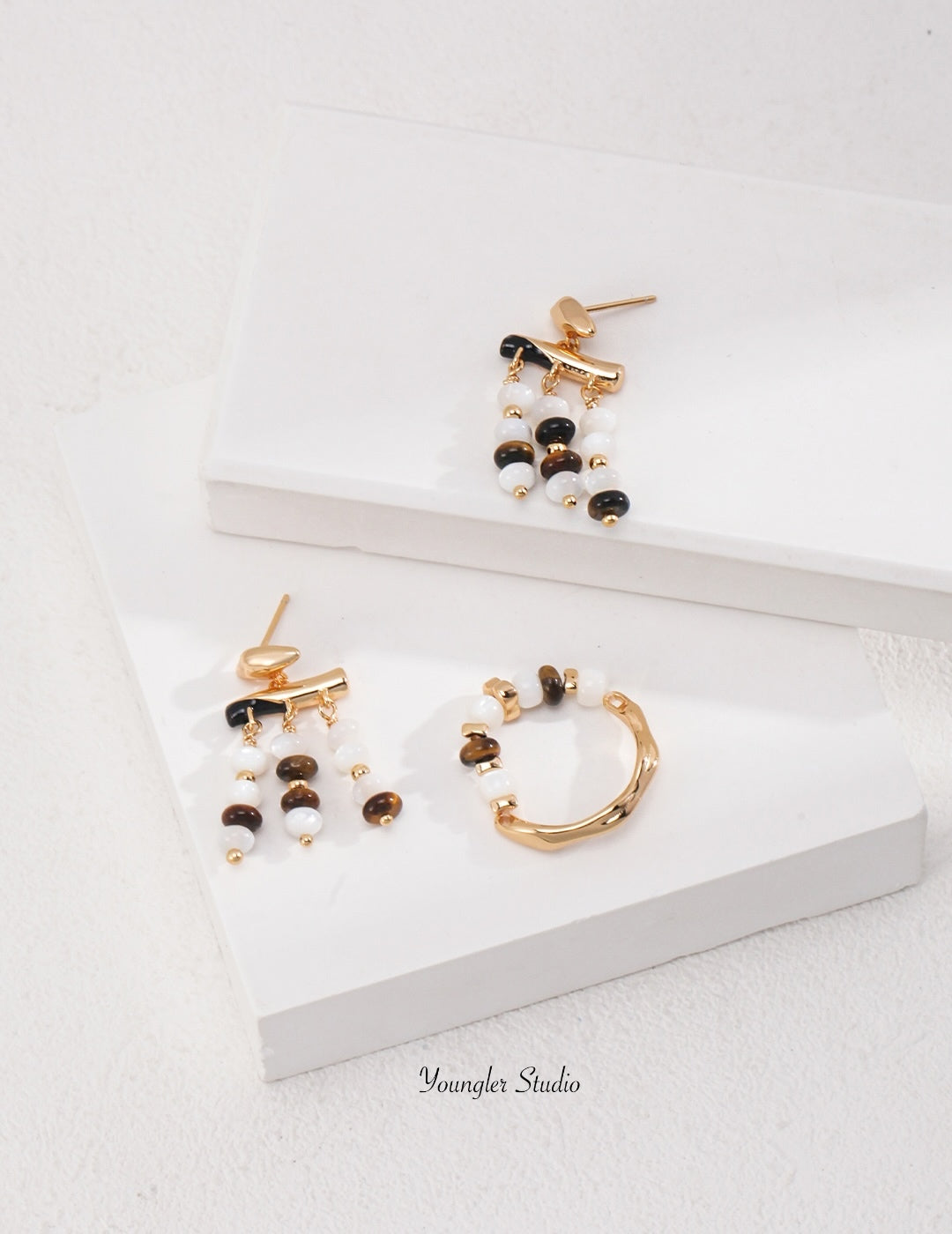 Tiger Eye Agate Gold Ring