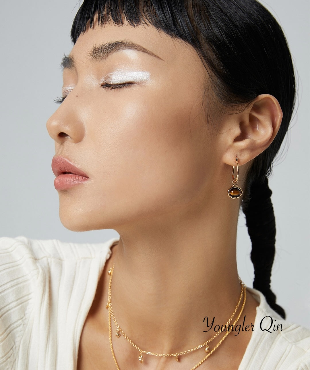 Tiger Eye Malachite Hoops