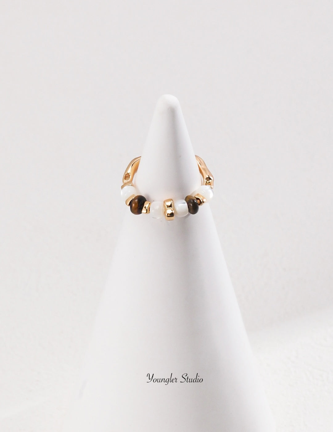 Tiger Eye Agate Gold Ring