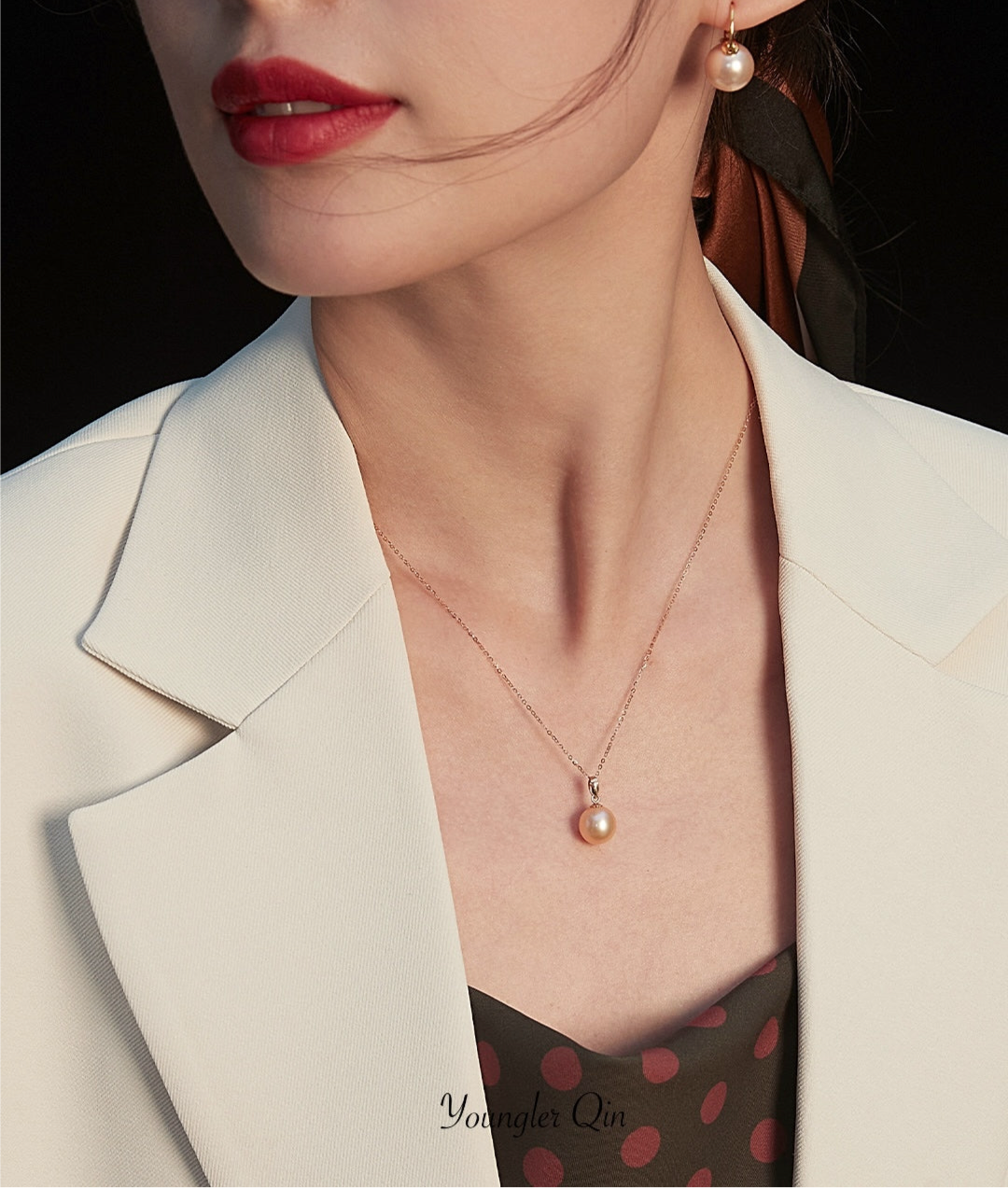 18K Pink Pearl Necklace