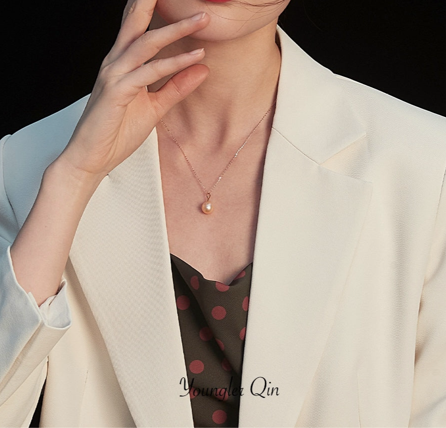 18K Gold Drop Pearl Necklace