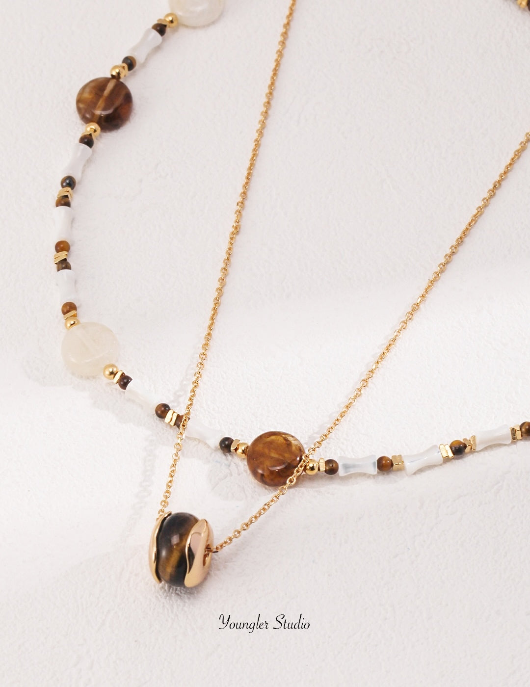 Mixed Gemstone Disc Necklace