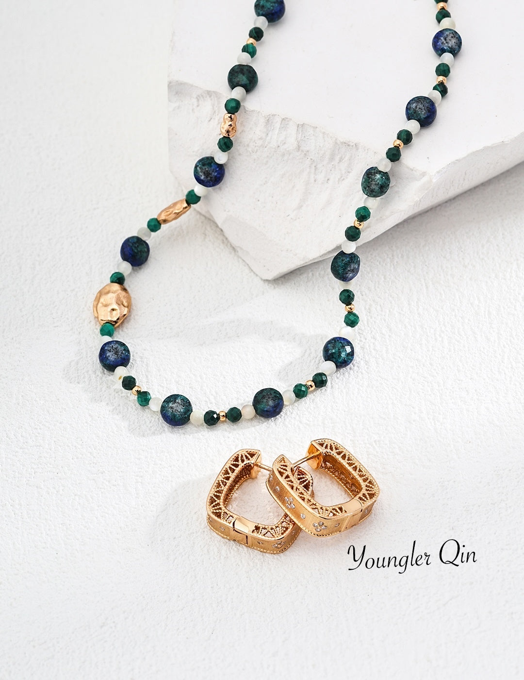 Malachite Lapis Vintage Necklace