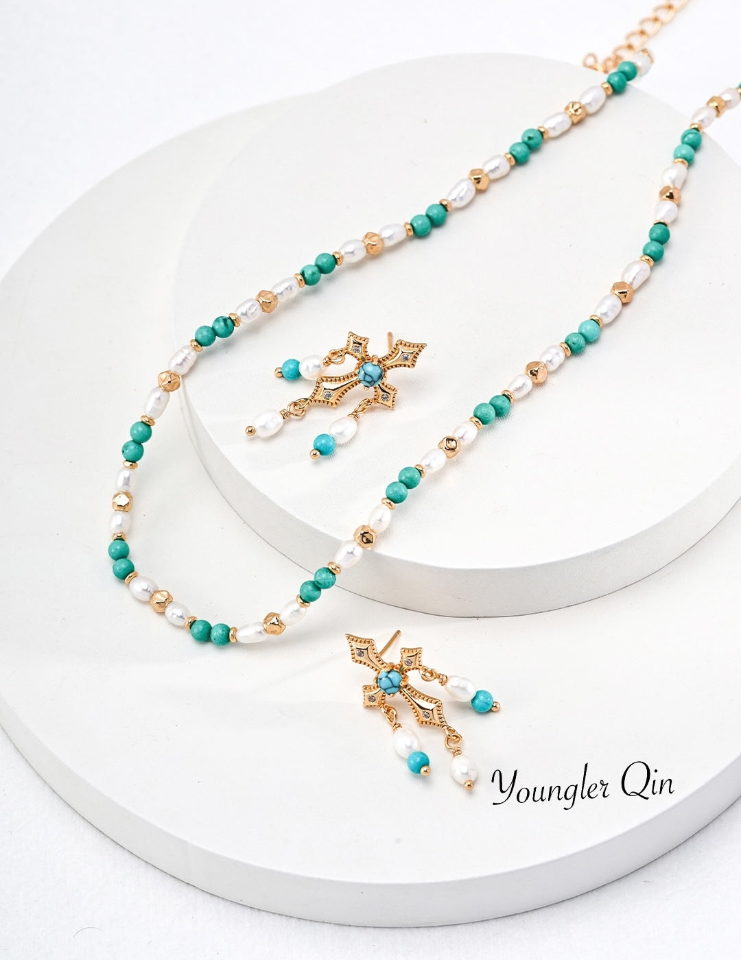 Pearl Turquoise Accent Necklace