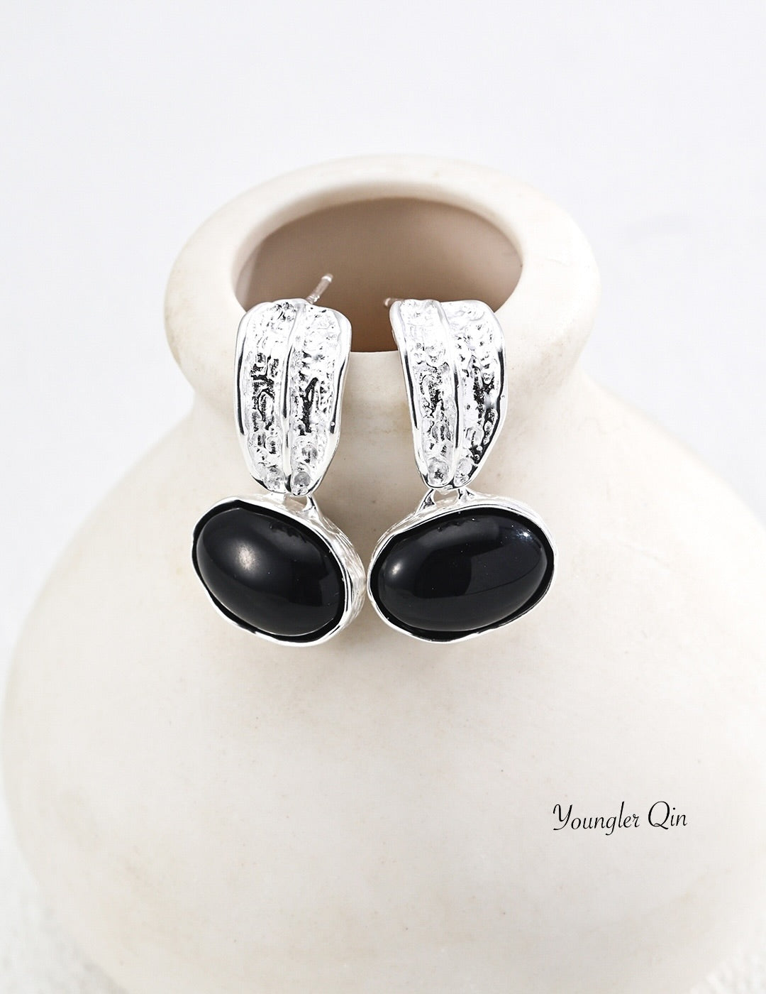 Textured Dome Drop Earrings