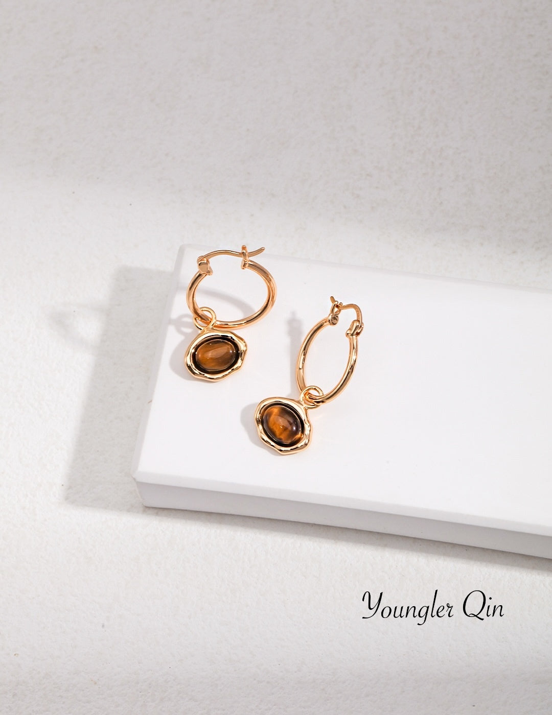 Tiger Eye Malachite Hoops