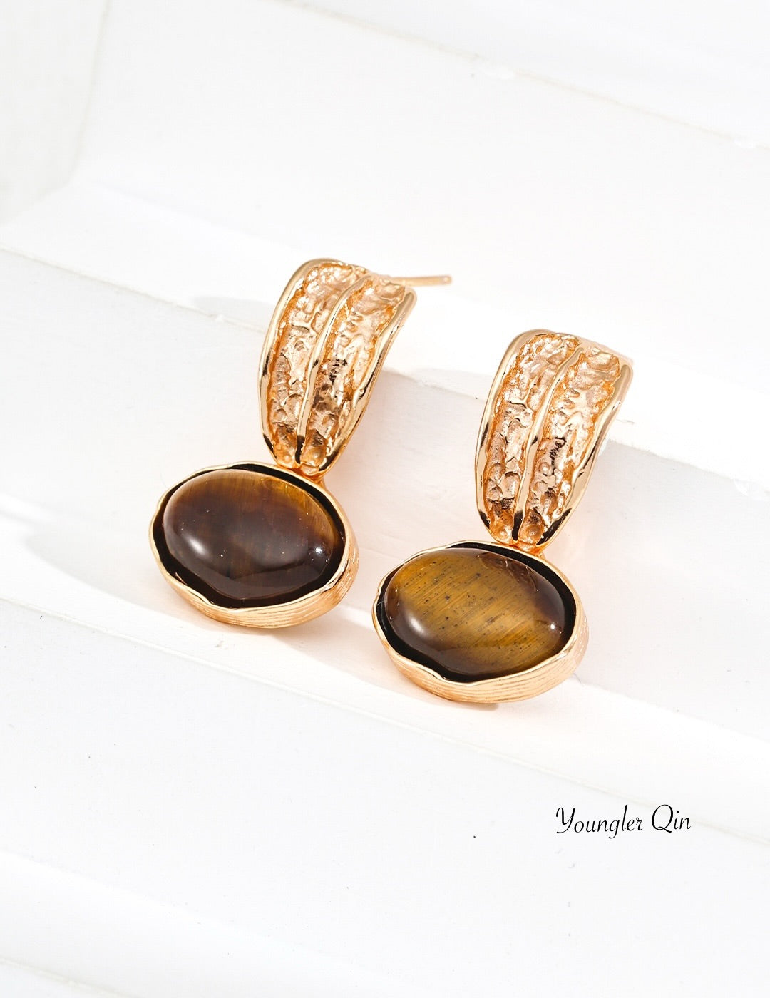 Textured Dome Drop Earrings