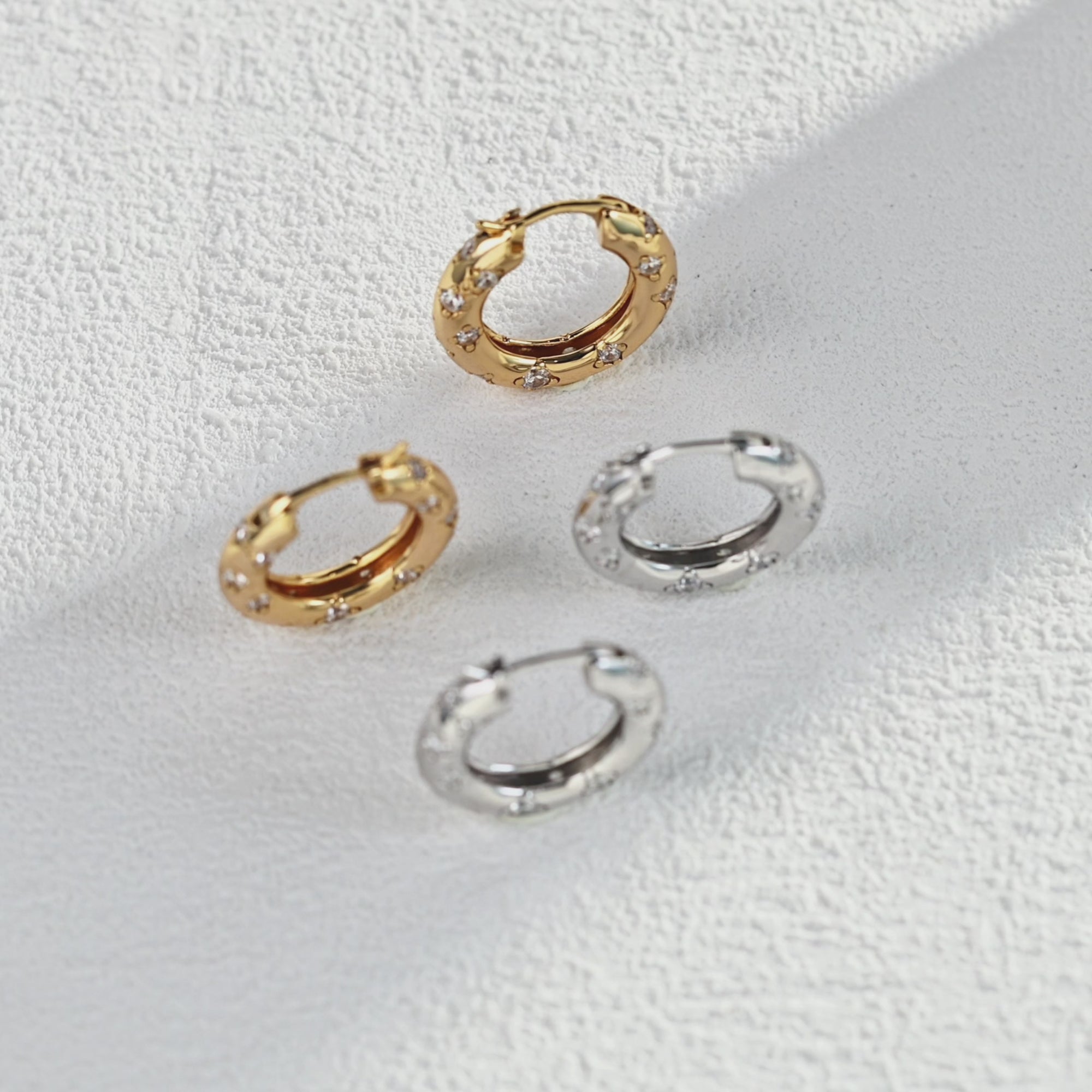 Vintage Zircon Circle Hoops