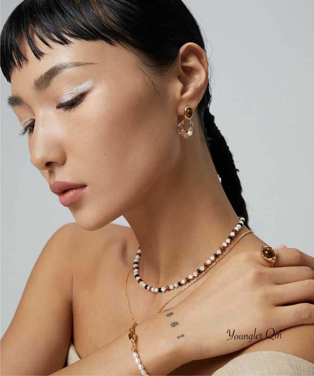 Minimalist Beaded Stone Necklace