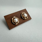 Oval Pearl Drop Earrings