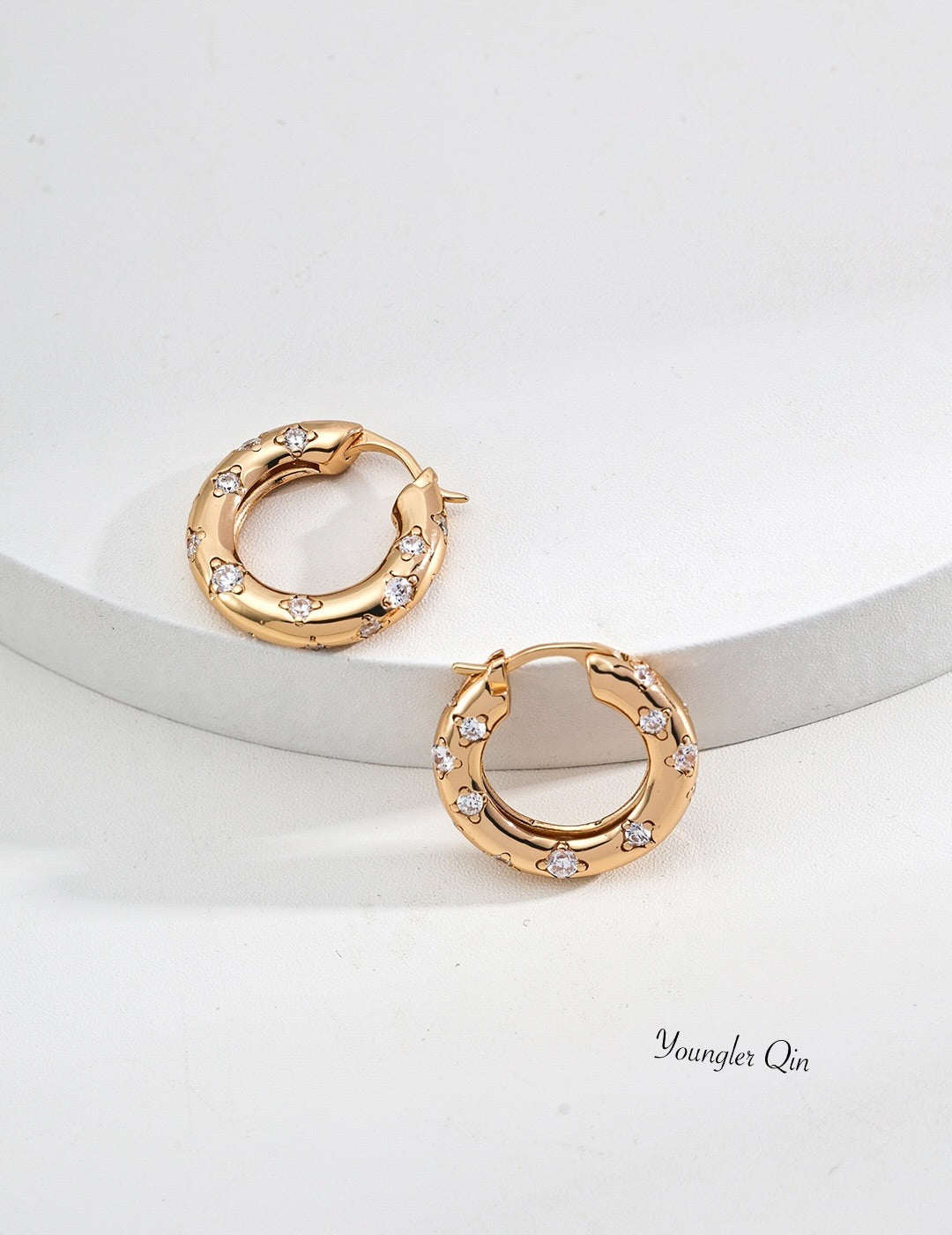 Vintage Zircon Circle Hoops