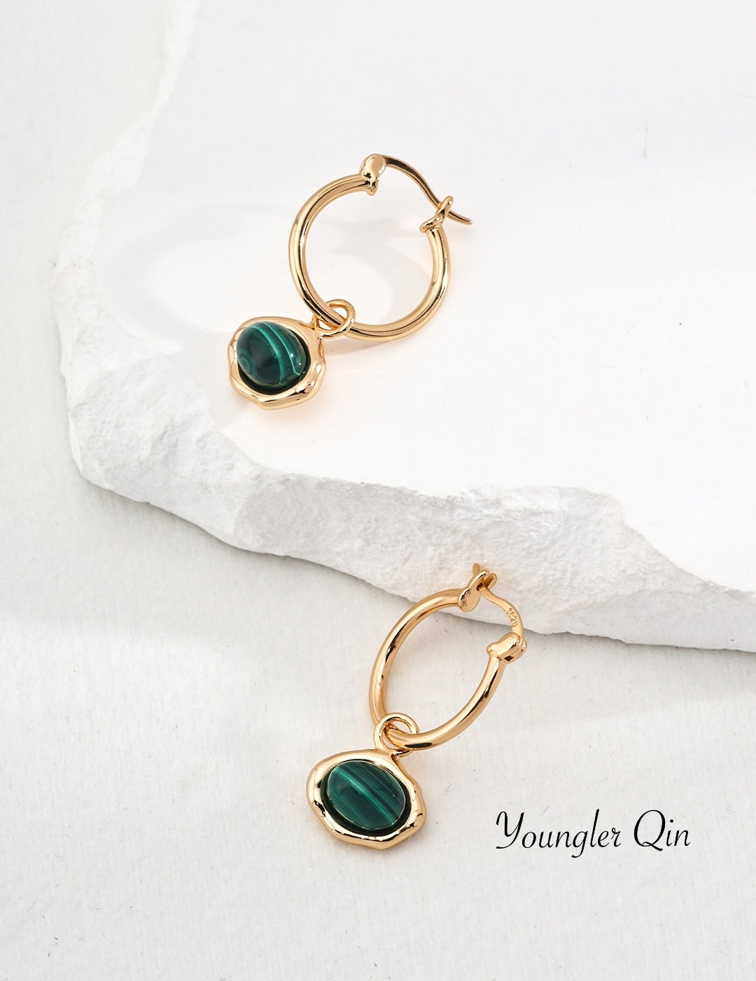 Tiger Eye Malachite Hoops