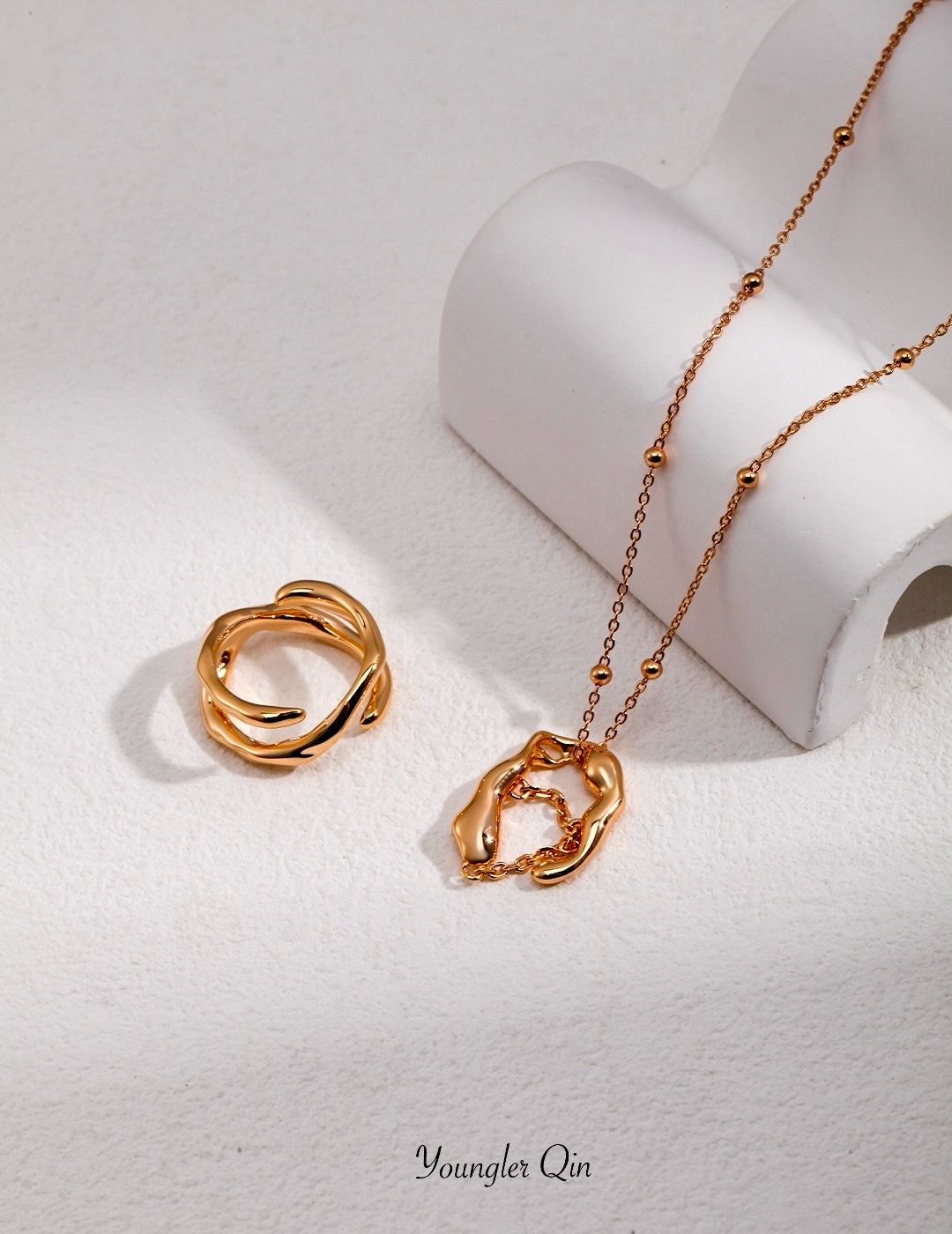 Ripple Orbit Sculptural Necklace