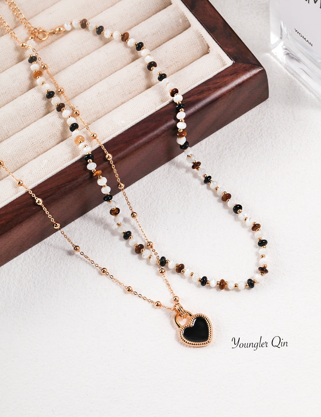 Minimalist Beaded Stone Necklace