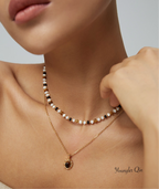 Minimalist Beaded Stone Necklace