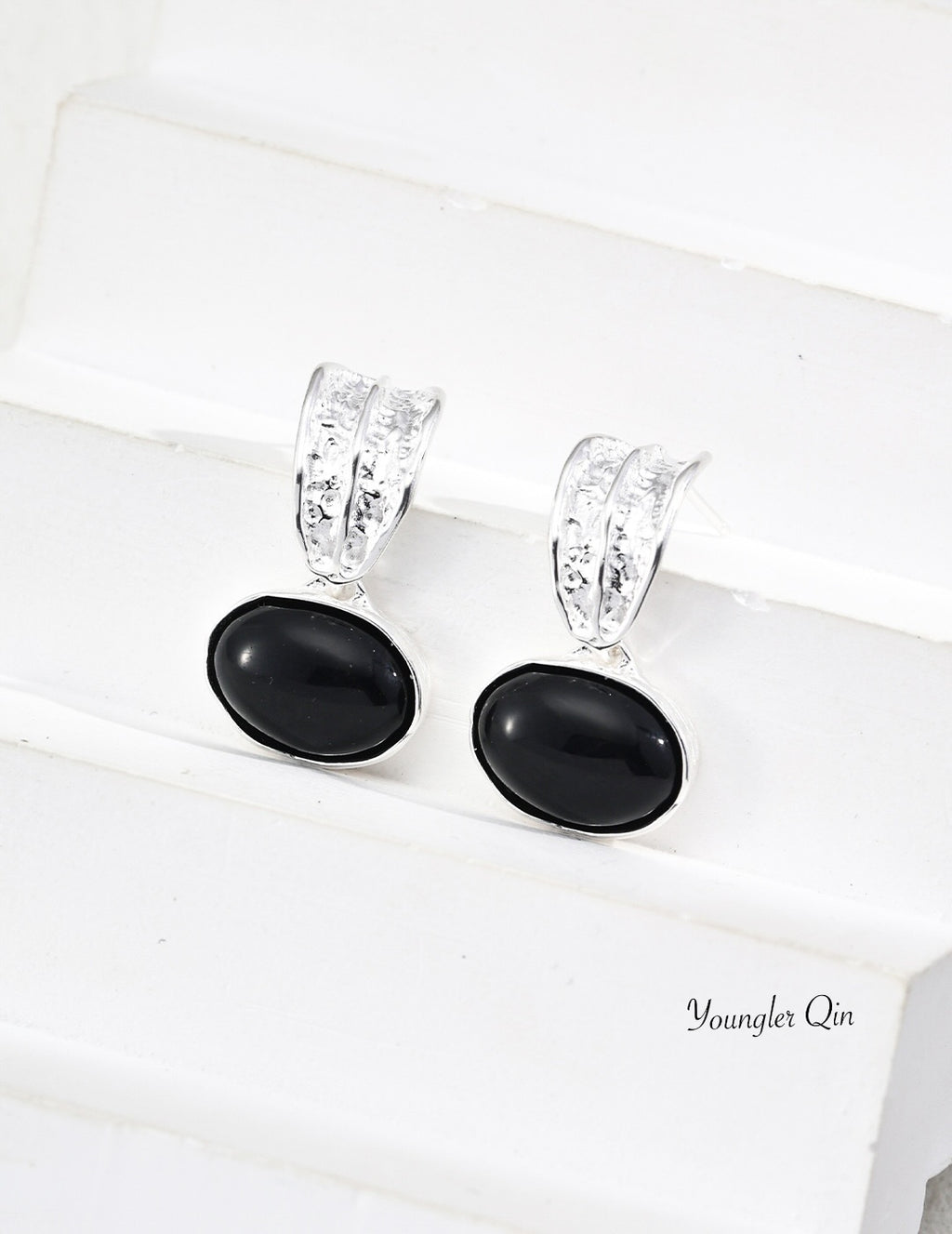 Textured Dome Drop Earrings