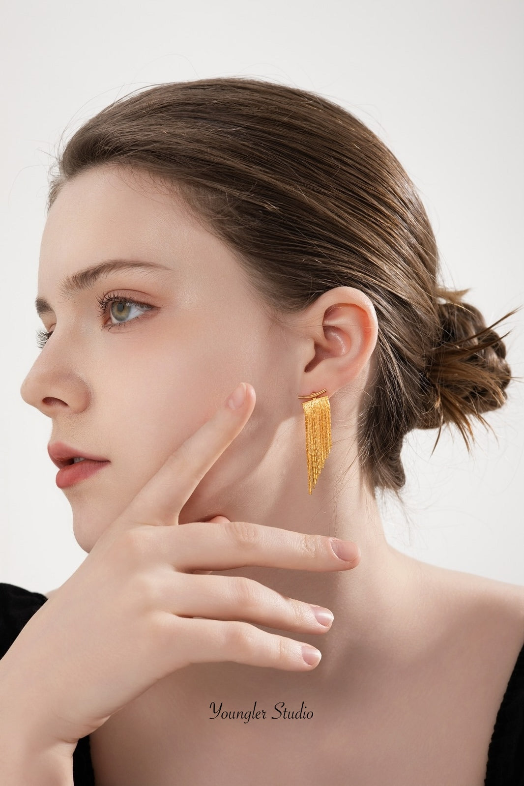 Fringe Drape Earrings – Vintage Gold