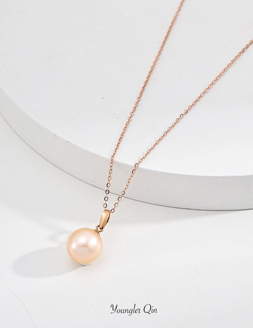 18K Pink Pearl Necklace