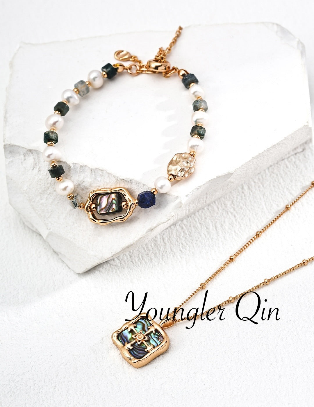 Pearl Abalone Bead Bracelet
