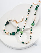 Green Agate Pearl Bracelet