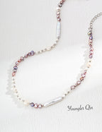 Colorful Pearl Patchwork Necklace