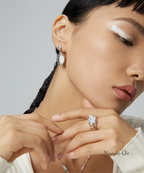 Engraved Sculpted Hoop Earrings
