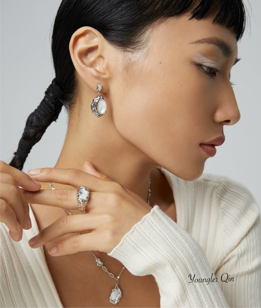 Engraved Sculpted Hoop Earrings