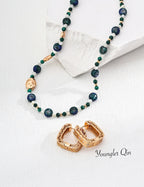 Malachite Lapis Vintage Necklace