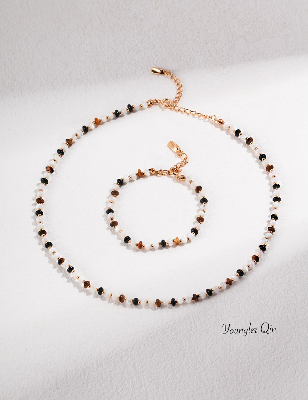 Minimalist Beaded Stone Necklace