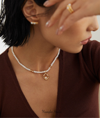 Geometric Pearl Cube Necklace