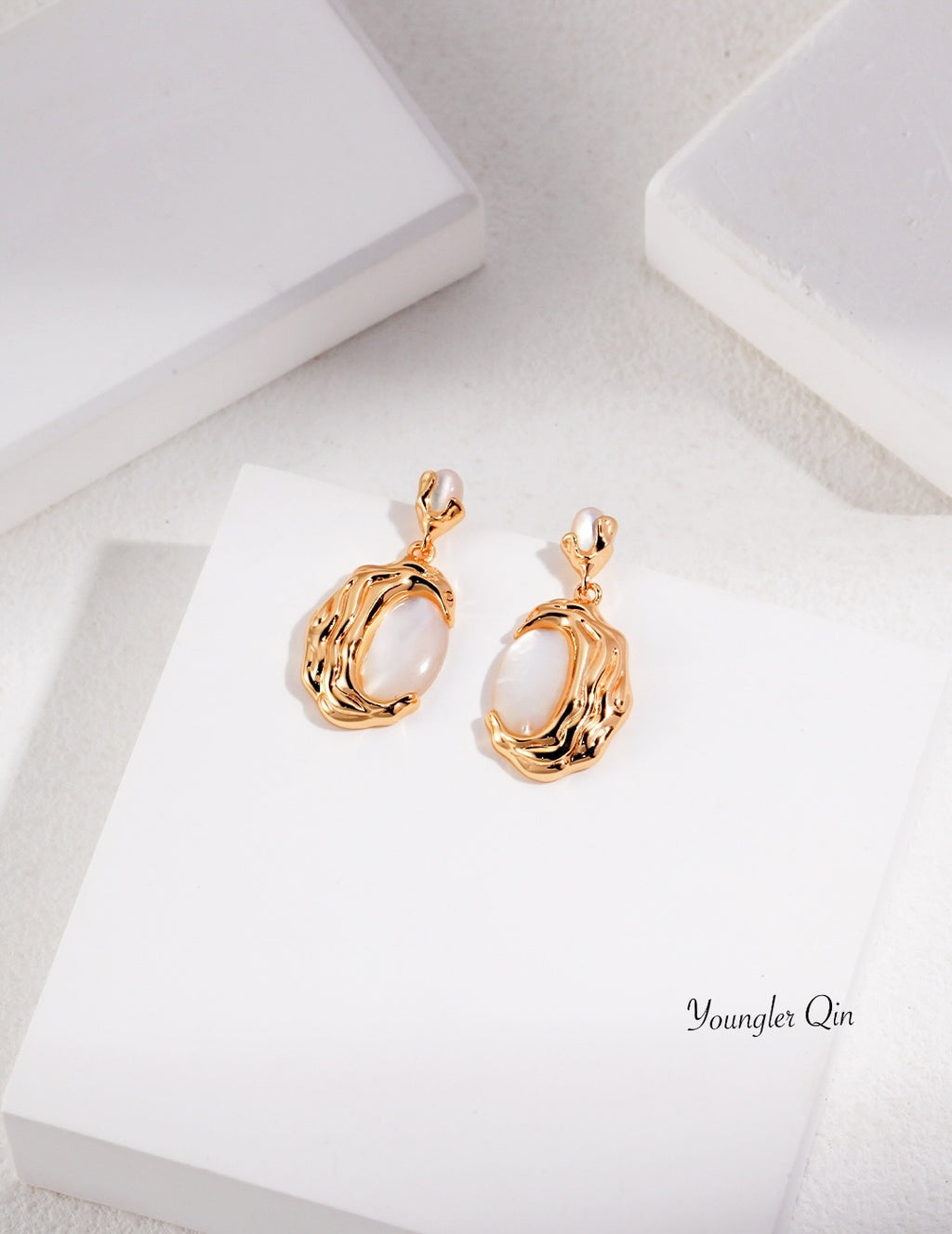 Engraved Sculpted Hoop Earrings