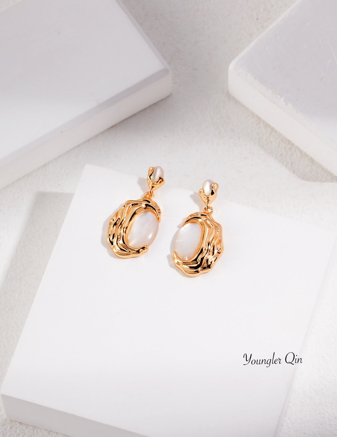 Engraved Sculpted Hoop Earrings