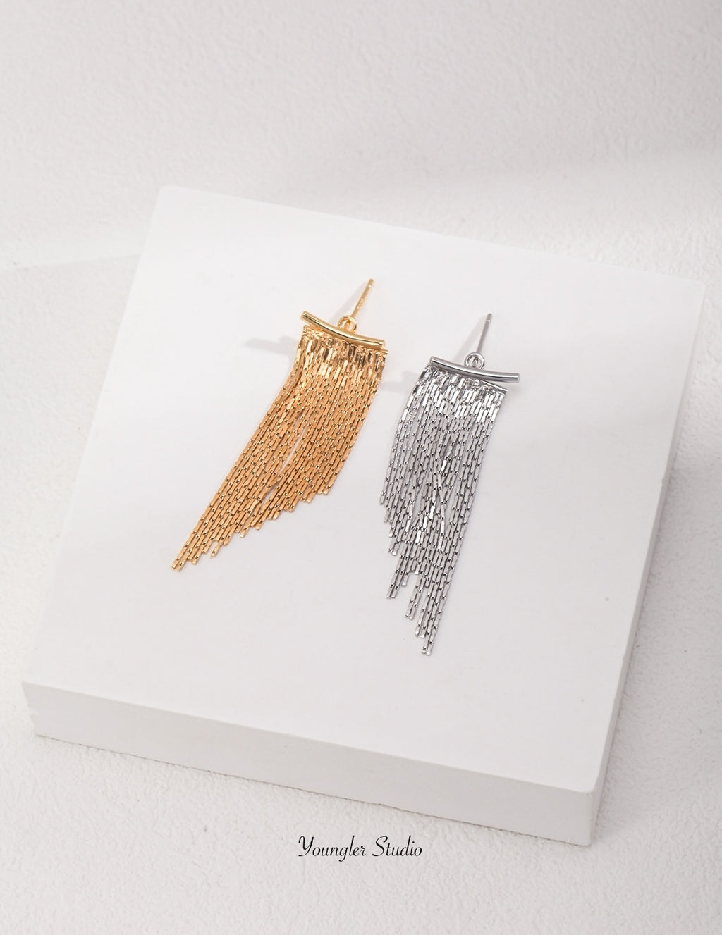 Fringe Drape Earrings – Vintage Gold
