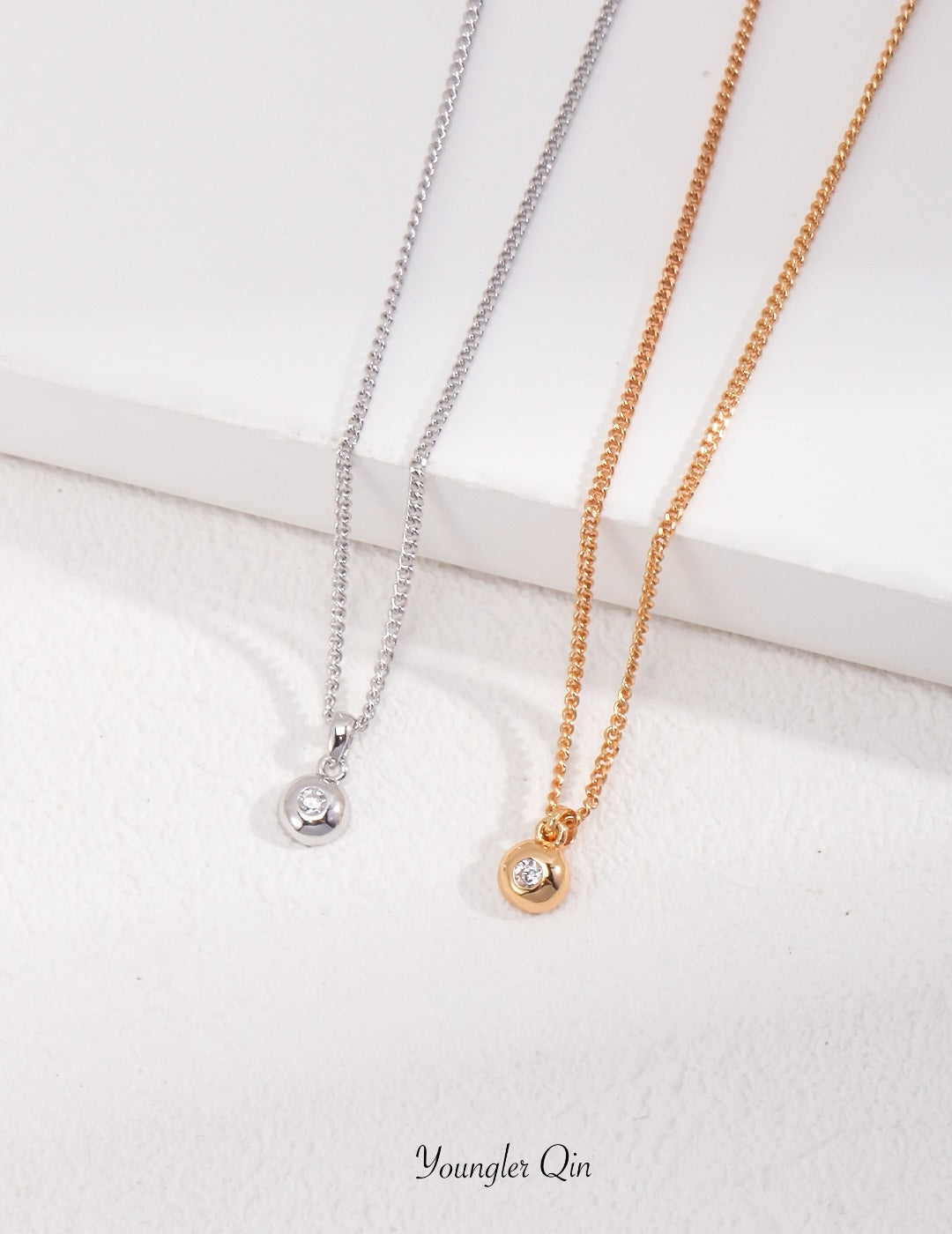 Minimalist CZ Pendant Necklace