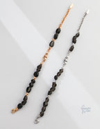 Obsidian Glass Bead Bracelet