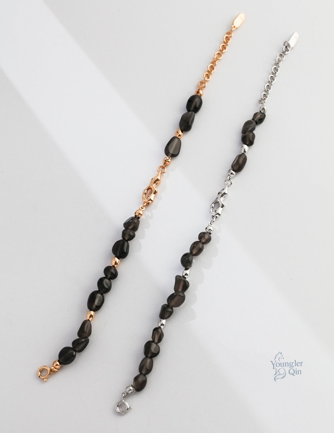 Obsidian Glass Bead Bracelet