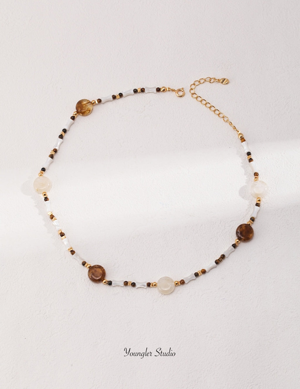 Mixed Gemstone Disc Necklace