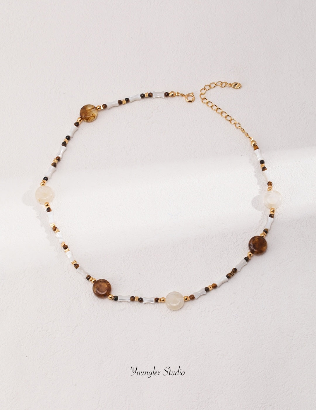 Mixed Gemstone Disc Necklace