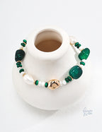 Green Agate Pearl Bracelet