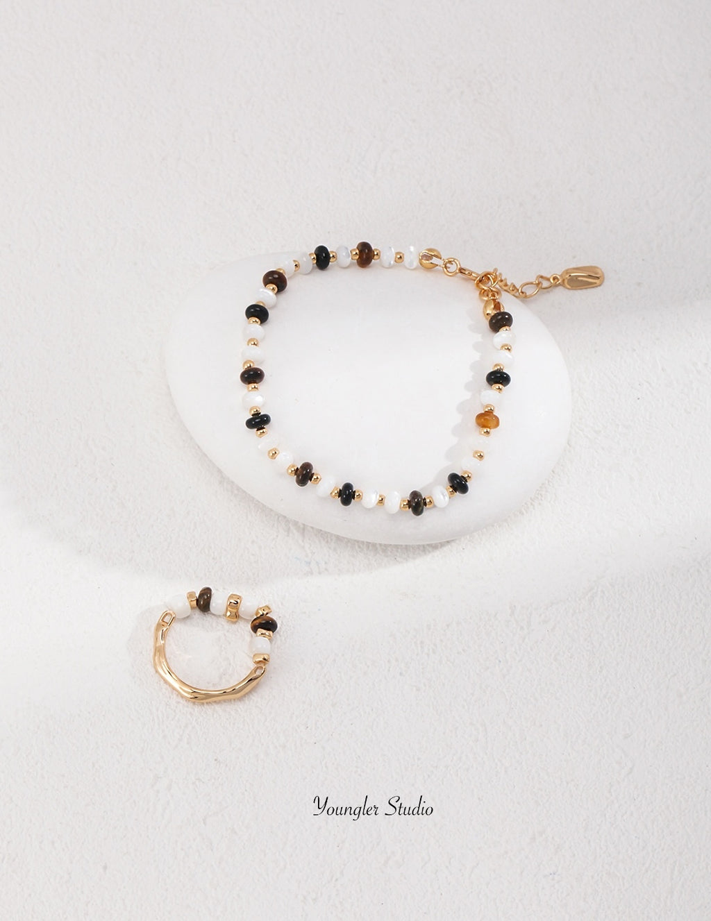 Tiger Eye Agate Gold Ring