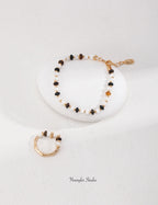 Tiger Eye Agate Gold Ring