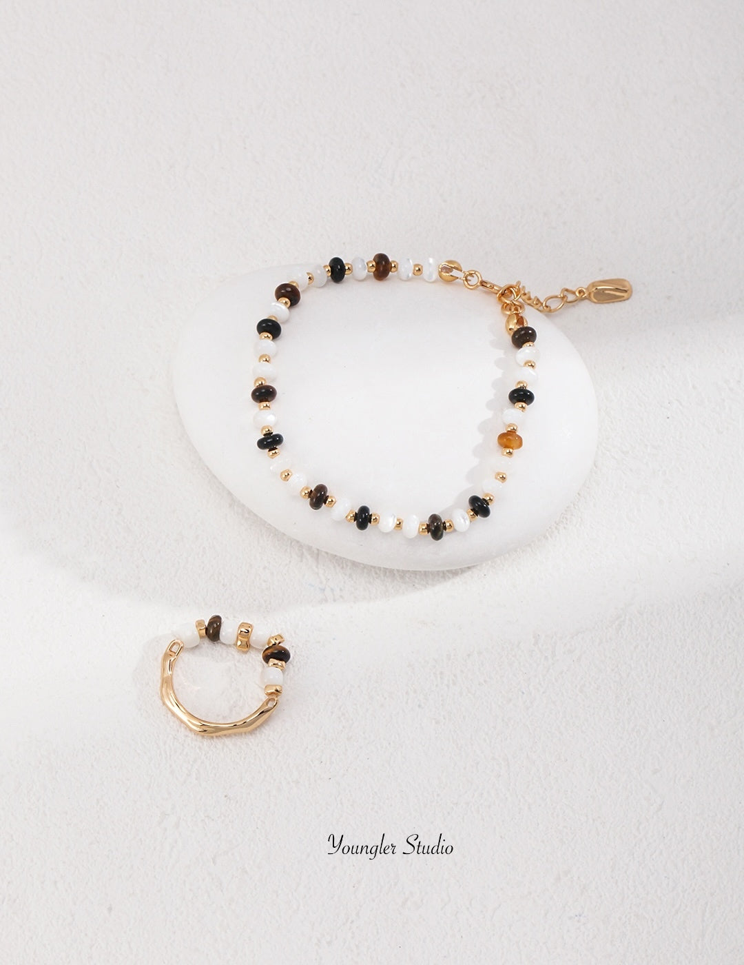 Tiger Eye Agate Gold Ring