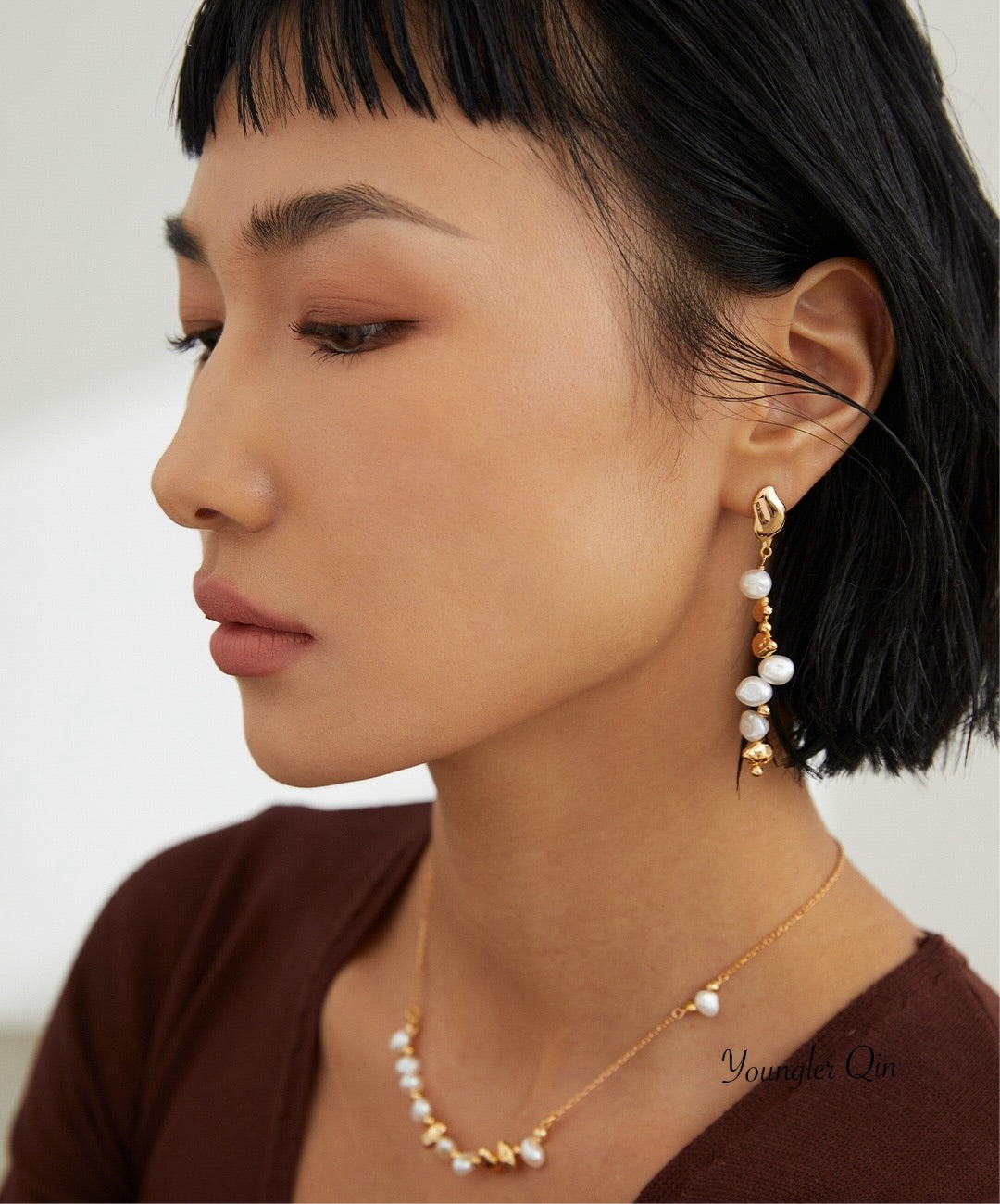 Baroque Pearl Dangle Earrings