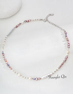 Colorful Pearl Patchwork Necklace