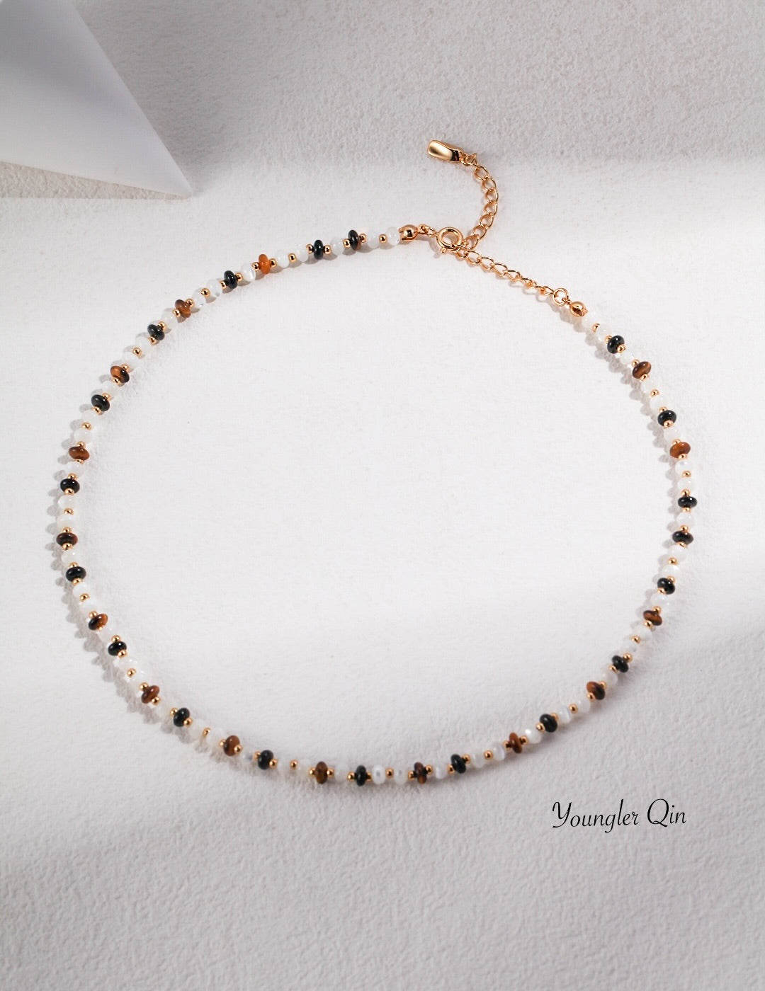 Minimalist Beaded Stone Necklace