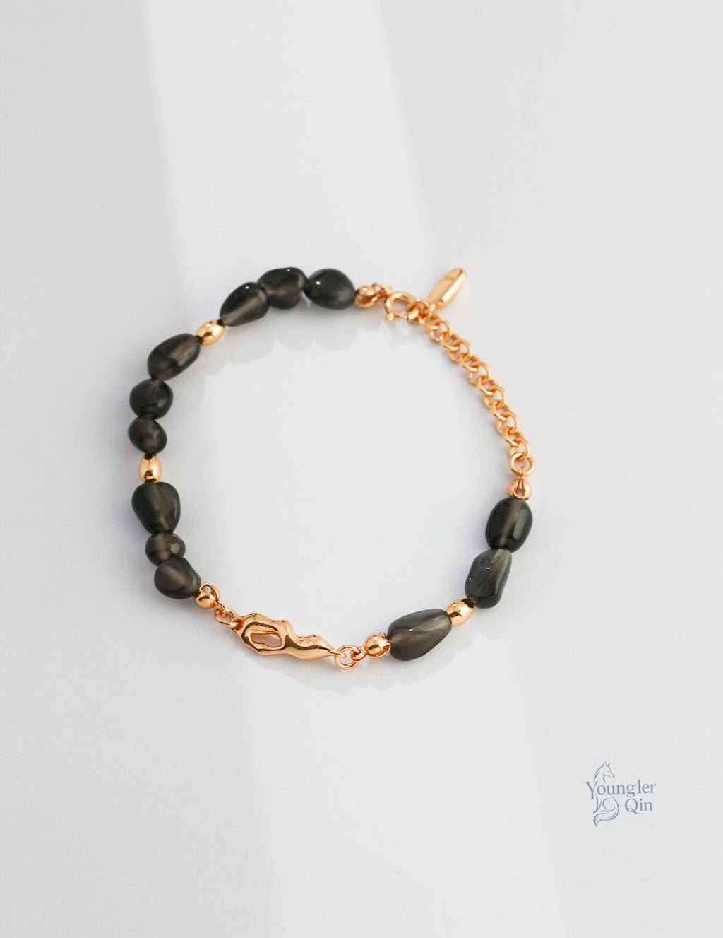 Obsidian Glass Bead Bracelet