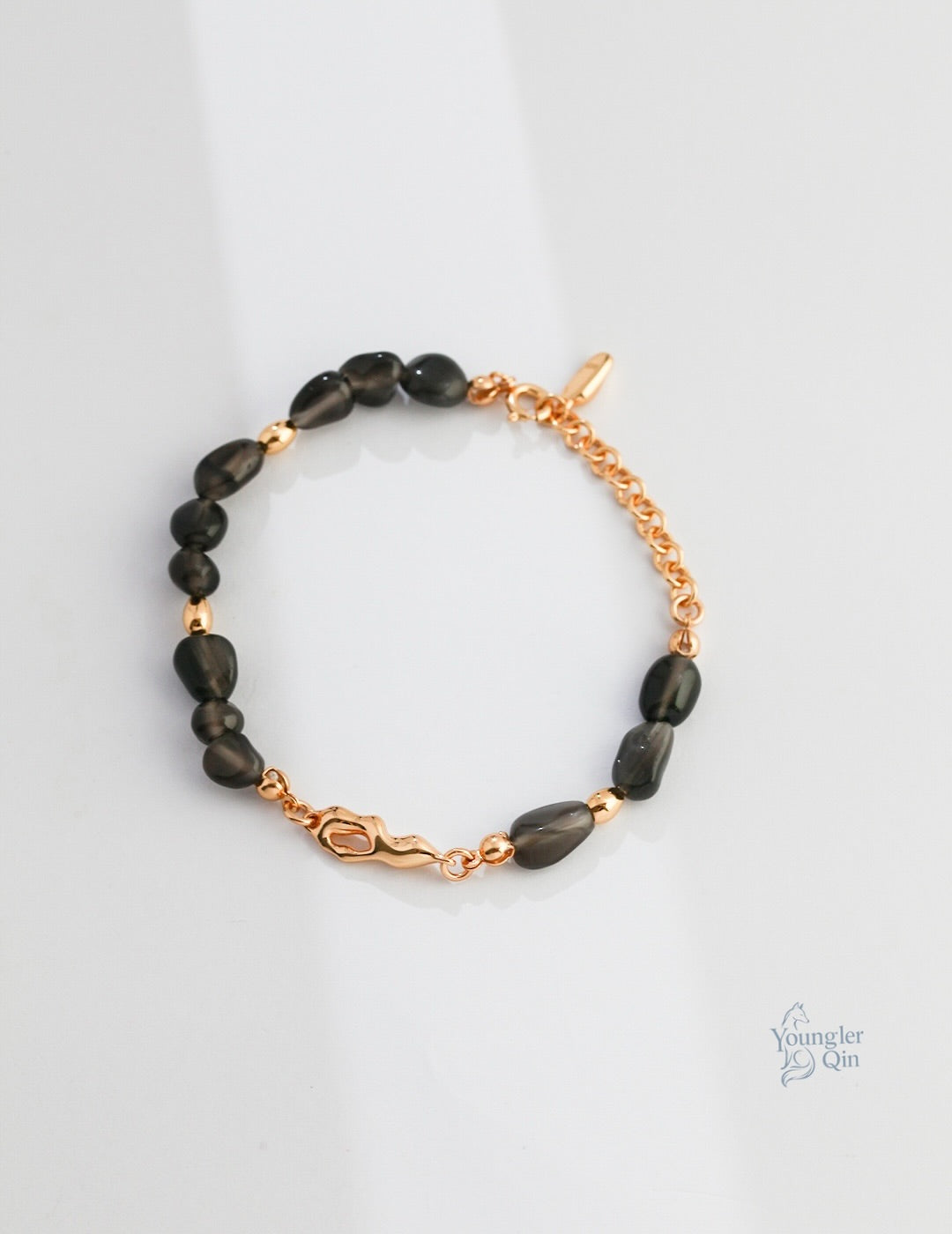 Obsidian Glass Bead Bracelet