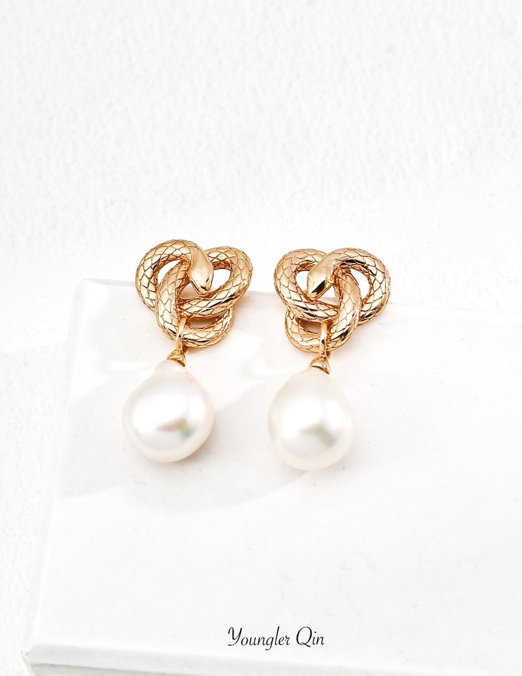 Baroque Snake Pearl Earrings