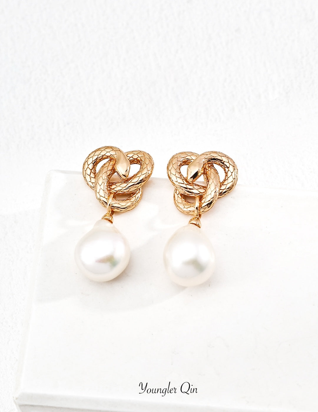 Baroque Snake Pearl Earrings