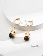 Teardrop Gem Drop Earrings